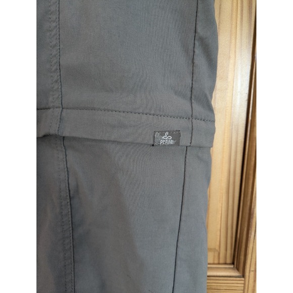 Prana Breathe Convertible Pants Shorts Women 10 Gray Hiking Trail No Back Button - Picture 3 of 15